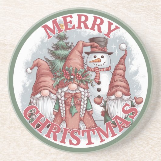 Dessous De Verre En Grès Tapis de Noël Gnomes (Devant)