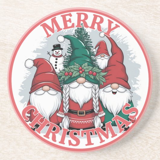 Dessous De Verre En Grès Tapis de Noël Gnomes (Devant)