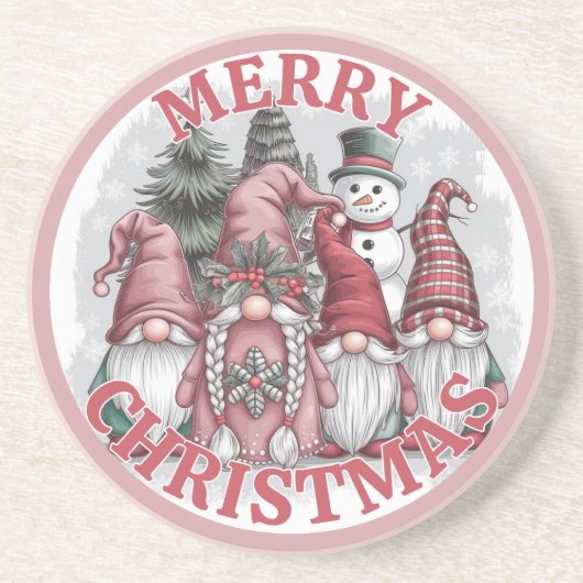 Dessous De Verre En Grès Tapis de Noël Gnomes (Devant)