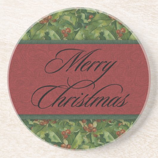 Dessous De Verre En Grès Tapis de Noël joyeux (Devant)