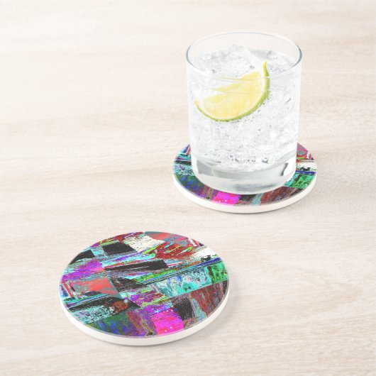 Dessous De Verre En Grès Tapis de protection en grès – Neon Pulse (Côté)