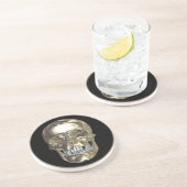 Dessous De Verre En Grès Tapis de roulette Crâne Chrome (Côté)