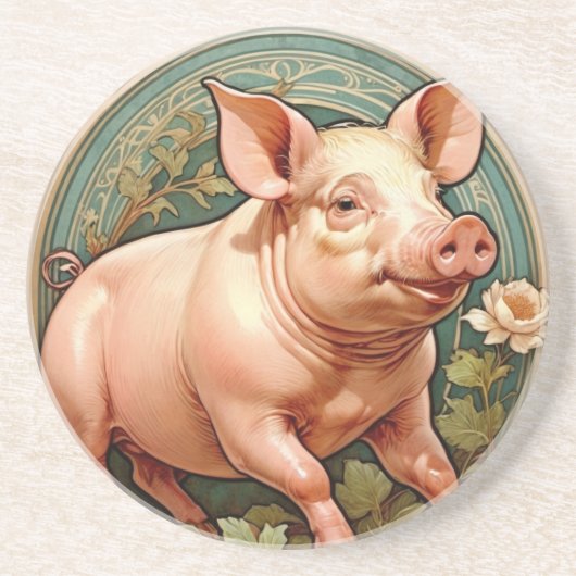Dessous De Verre En Grès Tapis de souris Cochonnet (Devant)