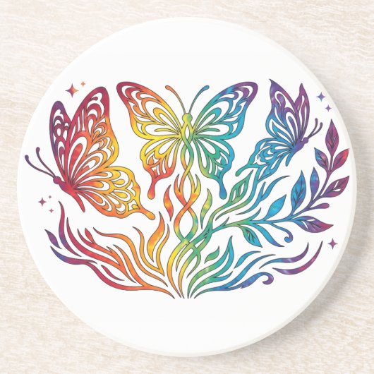 Dessous De Verre En Grès Tapis de verre Papillon (Devant)