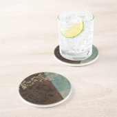 Dessous De Verre En Grès Tapisserie Abstraite Damask par Jennifer Goldberge (Côté)