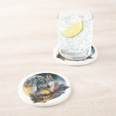 Dessous De Verre En Grès Tapisserie de grès de Yellowstone Loup (Côté)