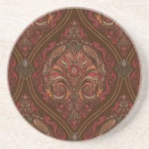 Tapisserie Marron Vintage Mandala Rond - Bohème