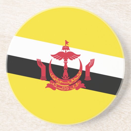 Dessous De Verre En Grès Tapisserie patriotique du drapeau de Brunei (Devant)