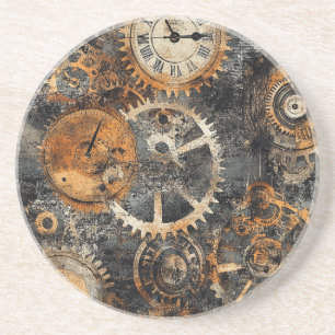 Dessous De Verre En Grès Tapisserie Vintage Steampunk