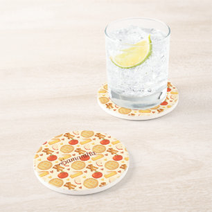 Dessous De Verre En Grès Tarte Et Ingrédients À La Pomme Vieux