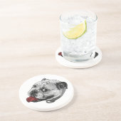 Dessous De Verre En Grès Tasse rouge vive (Côté)