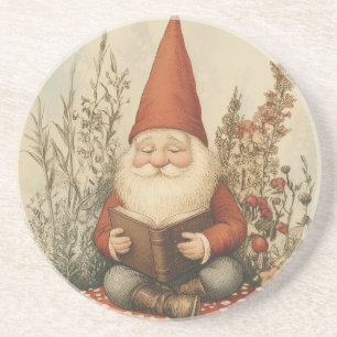 Dessous De Verre En Grès Tasse vintage gnome lisant en grès