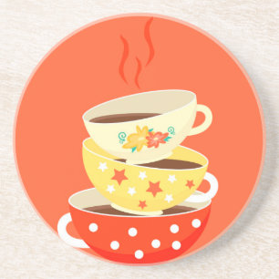 Dessous De Verre En Grès Tasses à thé vintage rétro art fantastique