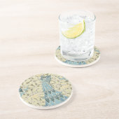 Dessous De Verre En Grès Tasses Vintage Paon (Côté)