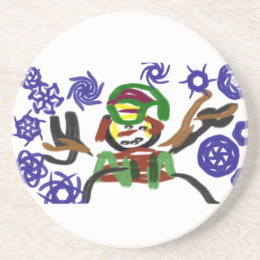 Dessous De Verre En Grès tatouage de Snowman (Devant)
