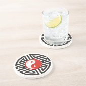 Dessous De Verre En Grès Tattoo Yin & Yang (Côté)