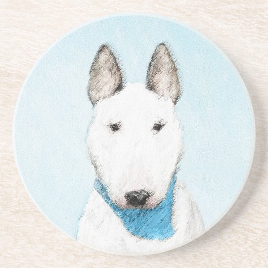 Dessous De Verre En Grès Taureau Terrier - Cute Original Chien Art (Devant)