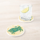 Dessous De Verre En Grès Taurus Signe du zodiaque sur un (Côté)