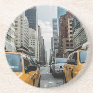 Dessous De Verre En Grès Taxi de New York dans la ville