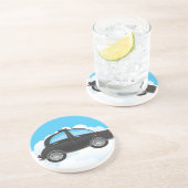 Dessous De Verre En Grès Taxi noir (Côté)