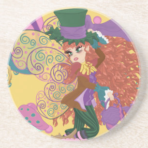 Dessous De Verre En Grès Tea Party Fairy, Vintage Watch et champignons