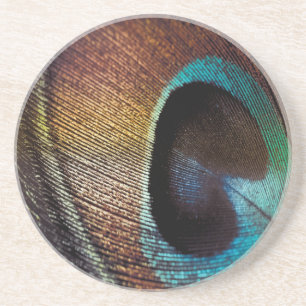 Dessous De Verre En Grès Teinte Antique Oeil de Plume de Paon