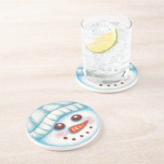 Dessous De Verre En Grès Téléphone à Neige (Côté)