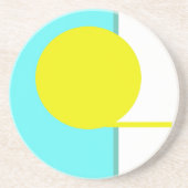 Dessous De Verre En Grès Téméraire Abstrait Cercle Turquoise Vert Jaune (Devant)