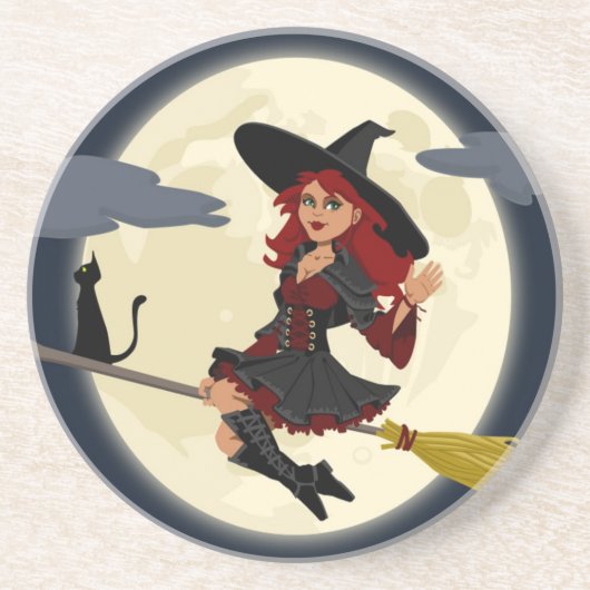 DESSOUS DE VERRE EN GRÈS TÉMOIN HALLOWEEN REDHEADED (Devant)