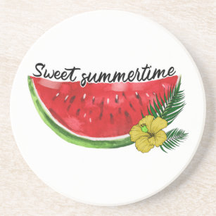 Dessous De Verre En Grès Temps d'été doux   Watercolor Watermelon