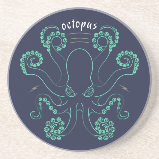 Dessous De Verre En Grès Tentacules de céphalopodes octopus (Devant)