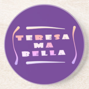 Dessous De Verre En Grès Teresa Bella fait pour ses couleurs mixtes Carte P