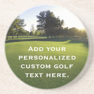 Dessous De Verre En Grès Terrain de golf vert à l'aube