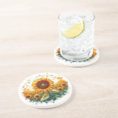 Dessous De Verre En Grès Terrain de tournesol - Art Déco (Côté)