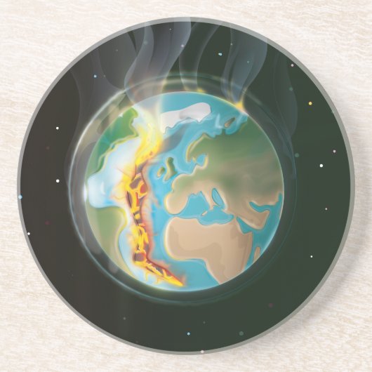 Dessous De Verre En Grès Terre en feu (Devant)