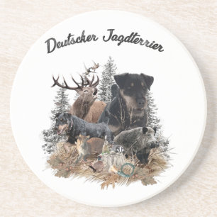 Dessous De Verre En Grès Terrier de chasse allemand (Jagdterrier)