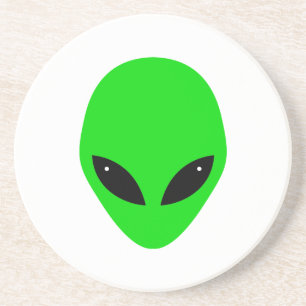 Dessous De Verre En Grès Tête Alien verte