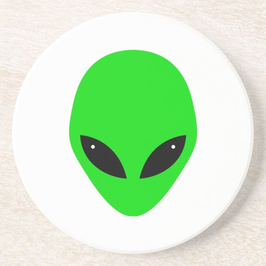 Dessous De Verre En Grès Tête Alien verte (Devant)