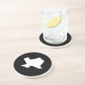 Dessous De Verre En Grès Texas en blanc et noir (Côté)