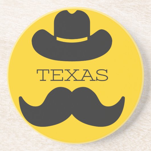 Dessous De Verre En Grès Texas en jaune (Devant)