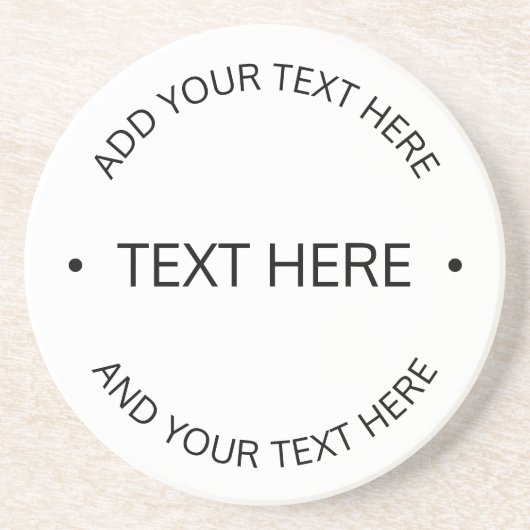 Dessous De Verre En Grès Texte éditable simple moderne | Blanc & Noir (Devant)