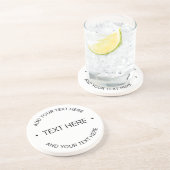 Dessous De Verre En Grès Texte éditable simple moderne | Blanc & Noir (Côté)