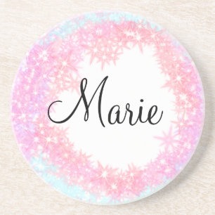 Dessous De Verre En Grès texte féminin rose clair minimal simple ajoutez vo