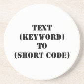 DESSOUS DE VERRE EN GRÈS TEXTE (MOT-CLÉ) À (CODE COURT) (Devant)