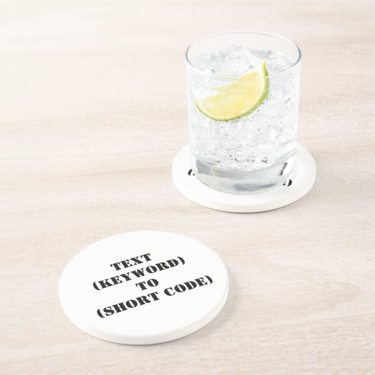 DESSOUS DE VERRE EN GRÈS TEXTE (MOT-CLÉ) À (CODE COURT) (Côté)