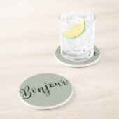 Dessous De Verre En Grès TexteNoirBonjour (Côté)