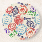Dessous De Verre En Grès Texture avec de vrais timbres (Devant)