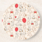 Dessous De Verre En Grès Texture avec le nounours (Devant)