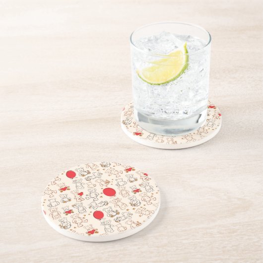 Dessous De Verre En Grès Texture avec le nounours (Côté)