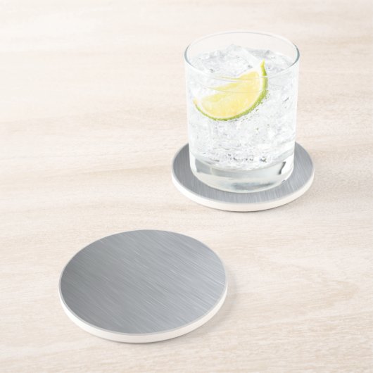 Dessous De Verre En Grès Texture d'acier inoxydable avec des points (Côté)